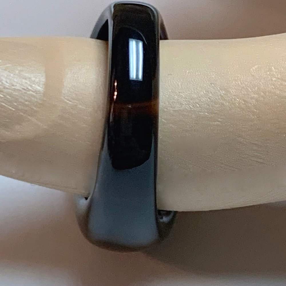 Brown Agate with Light Brown Strikes Polished Ring - Picture 3 of 8